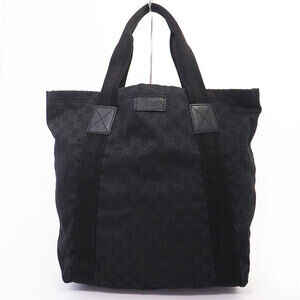 Gucci GG Pattern Tote Shoulder Bag Black